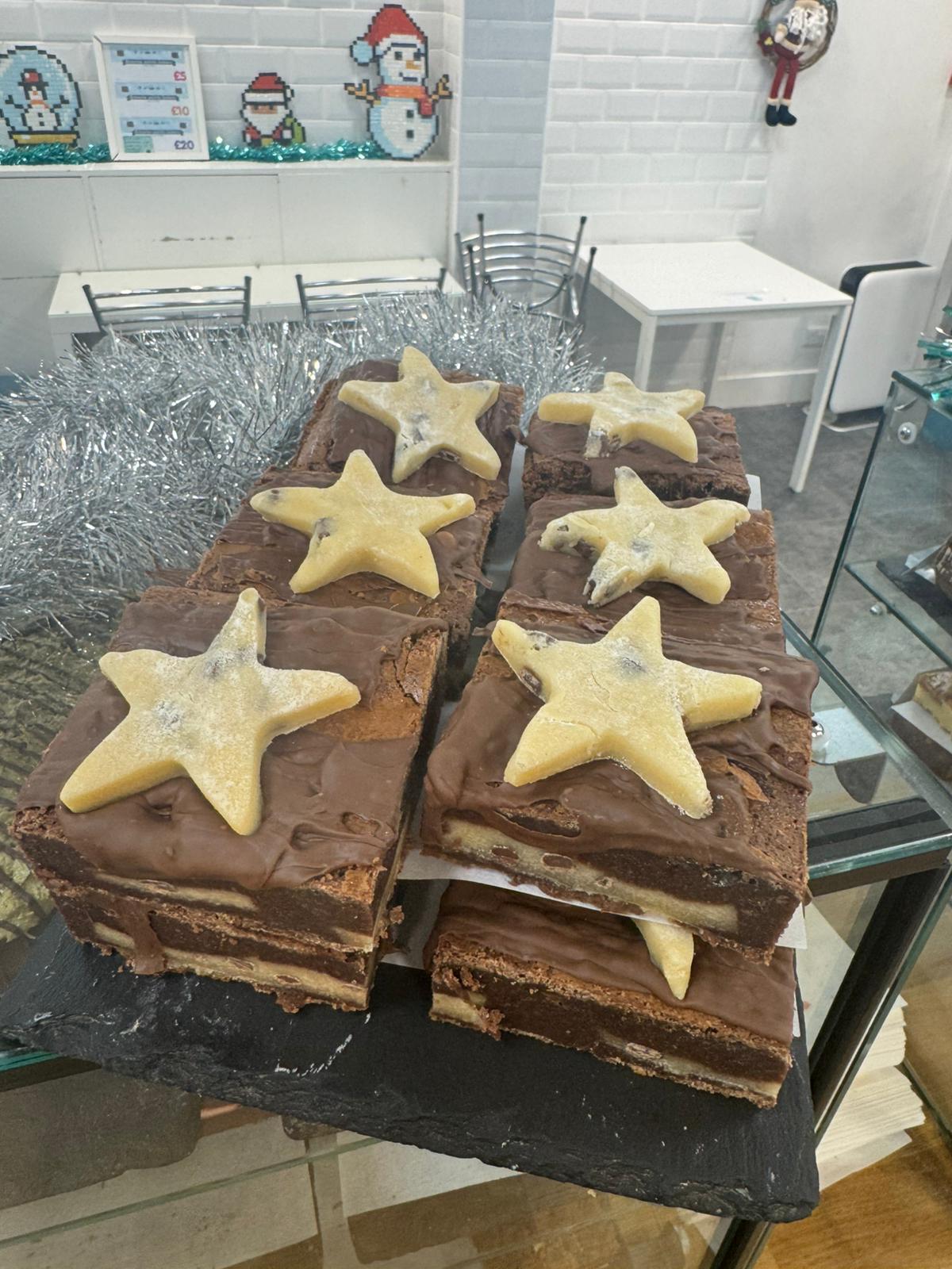 Festive Cookie Dough brownie