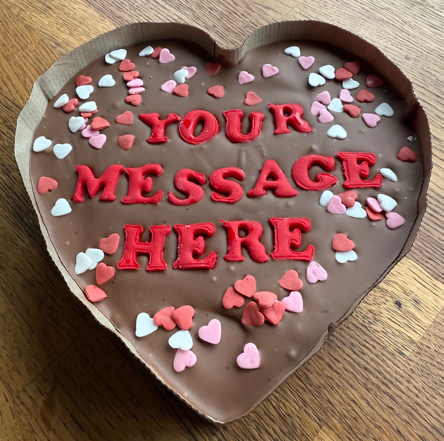 Create your own message Brownie heart